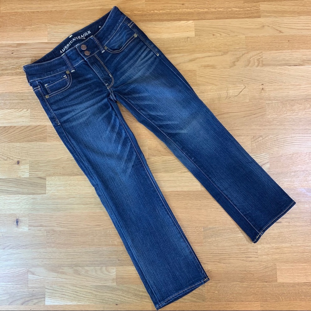 0 AE Artist Crop Stretch Dark Wash Jeans